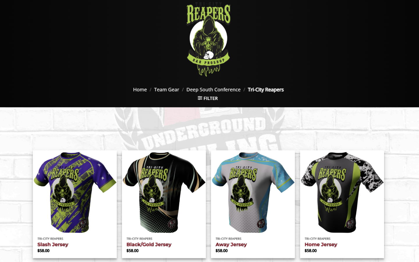 Underground Bowling Apparel storefront